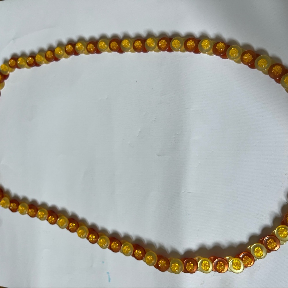 Elegant Yellow and Orange Beaded Necklace